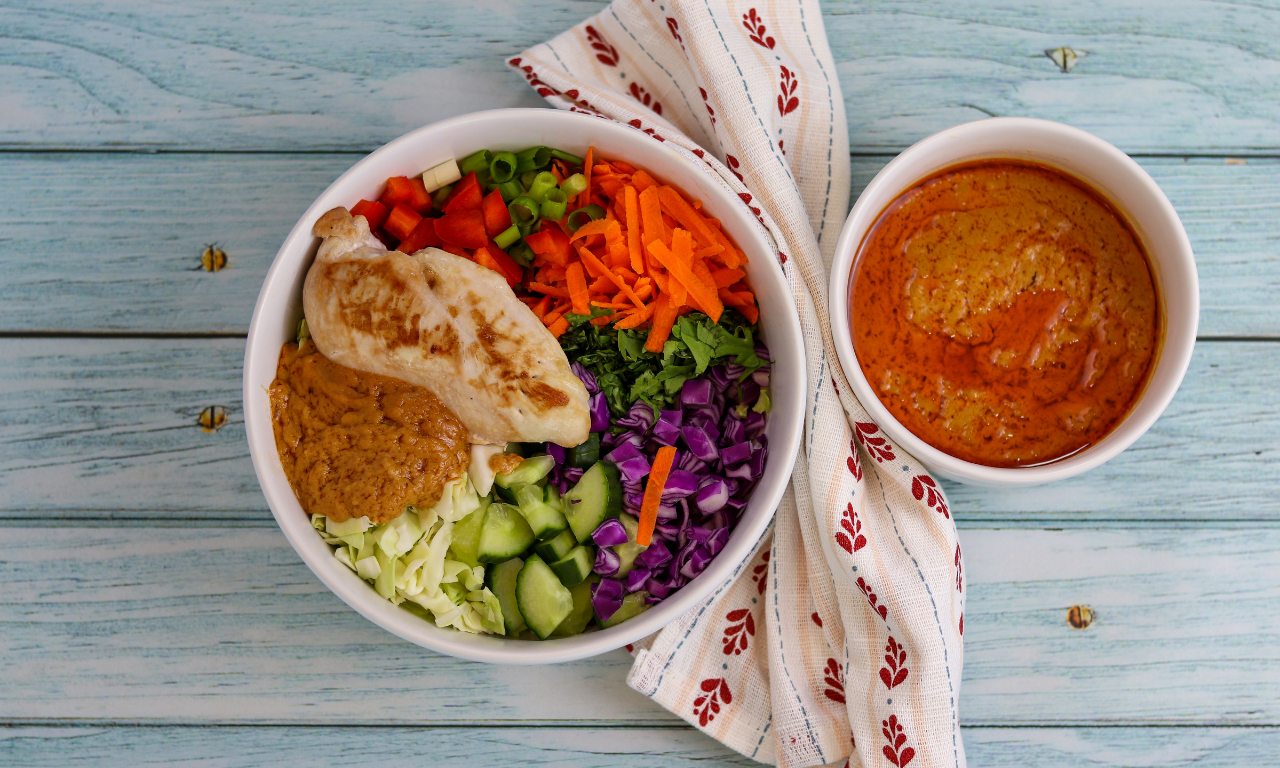 Chicken Satay Salad Bowl
