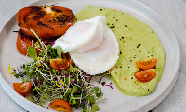 Creamy Avo Whip with Poached Eggs