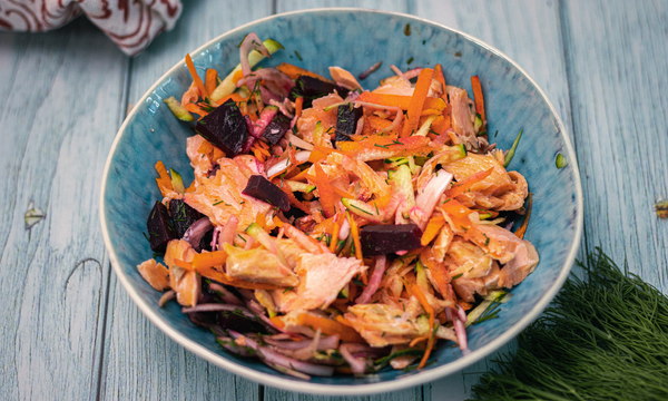 Flakey Salmon Veggie Bowl