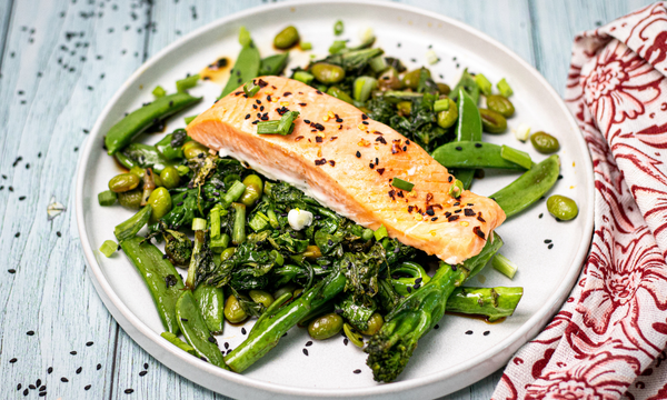 Salmon & Wok Fried Greens