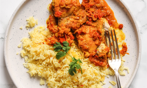 Easy Chicken 'Curry' with Saffron Rice