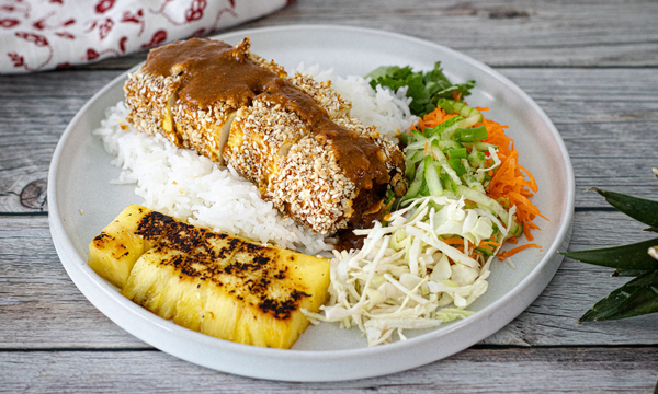 Katsu Tofu with Charred Pineapple